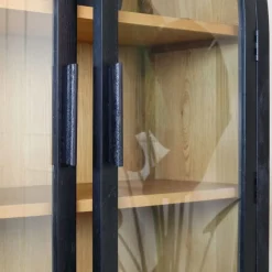 Tower living Wandkasten|Vitrinekasten|Rotondi vitrinekast 4 deurs zwart 120cm
