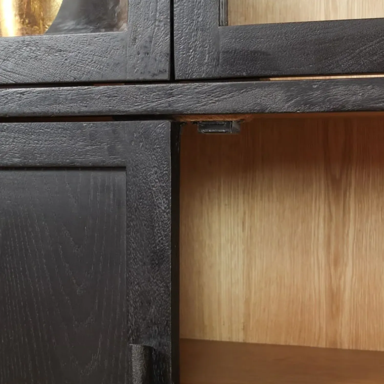 Tower living Wandkasten|Vitrinekasten|Rotondi vitrinekast 4 deurs zwart 120cm