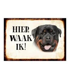 Metal Signs Metalen Borden|Rottweiler, hier waak ik - metalen bord