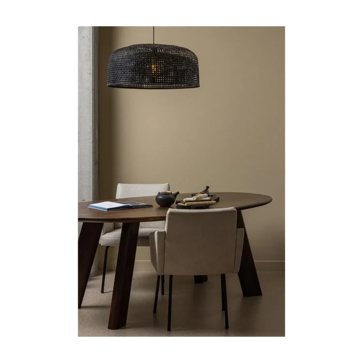 WOOOD Eettafels|Roundly Eettafel organisch Mangohout Walnoot 160cm