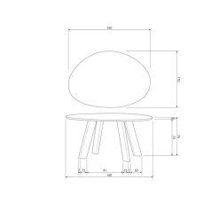 WOOOD Eettafels|Roundly Eettafel organisch Mangohout Walnoot 160cm