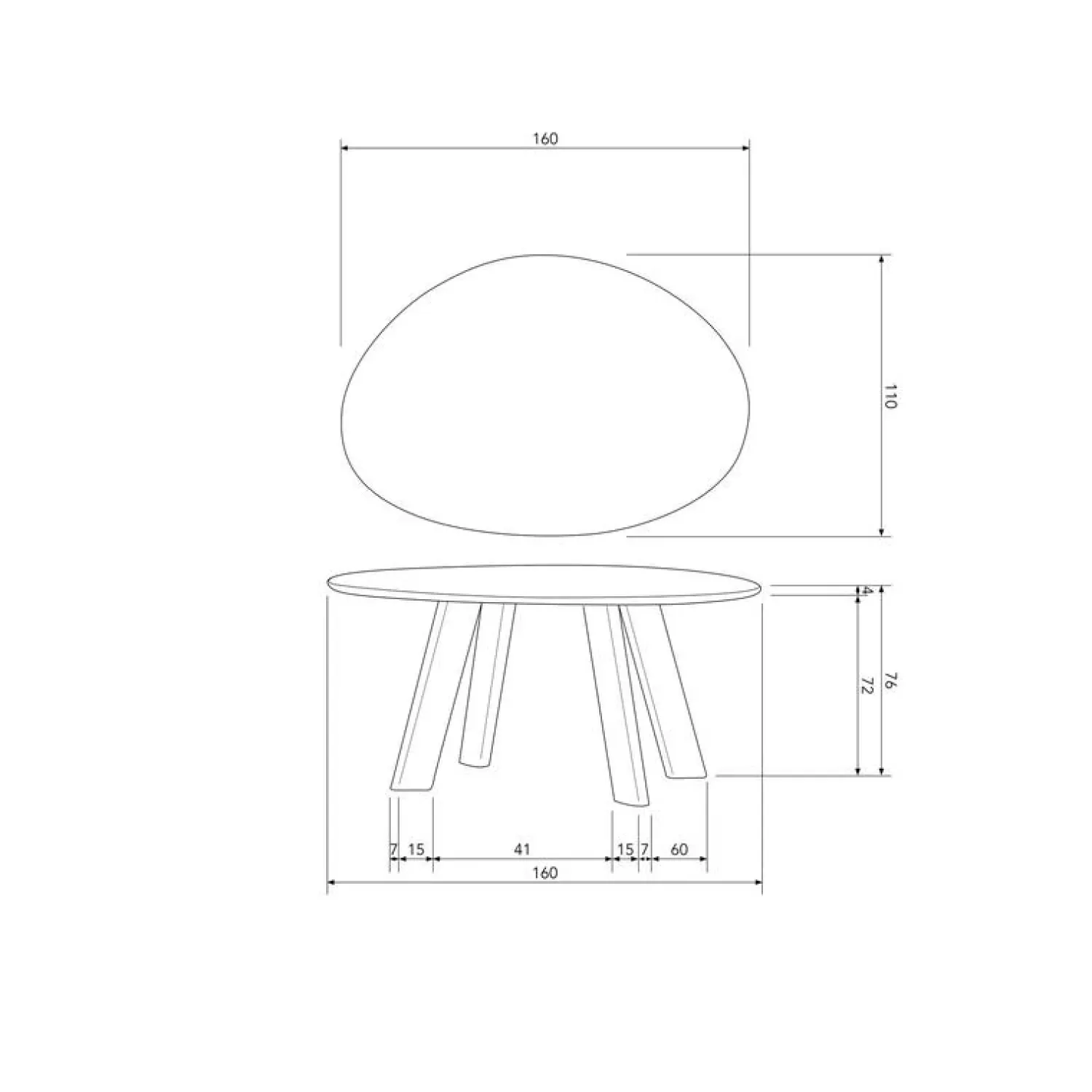 WOOOD Eettafels|Roundly Eettafel organisch Mangohout Walnoot 160cm