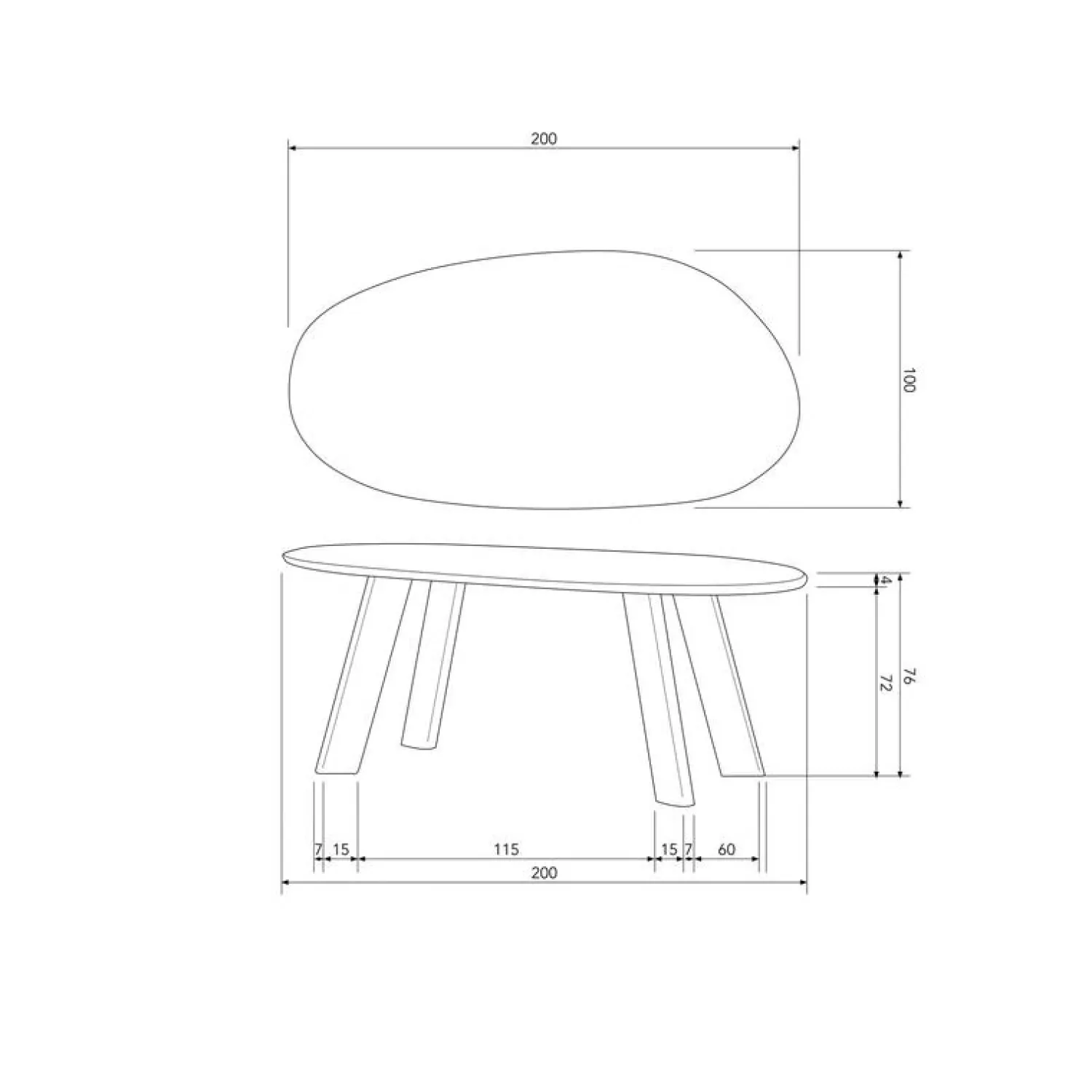 WOOOD Eettafels|Roundly Eettafel organisch Mangohout Walnoot 200cm