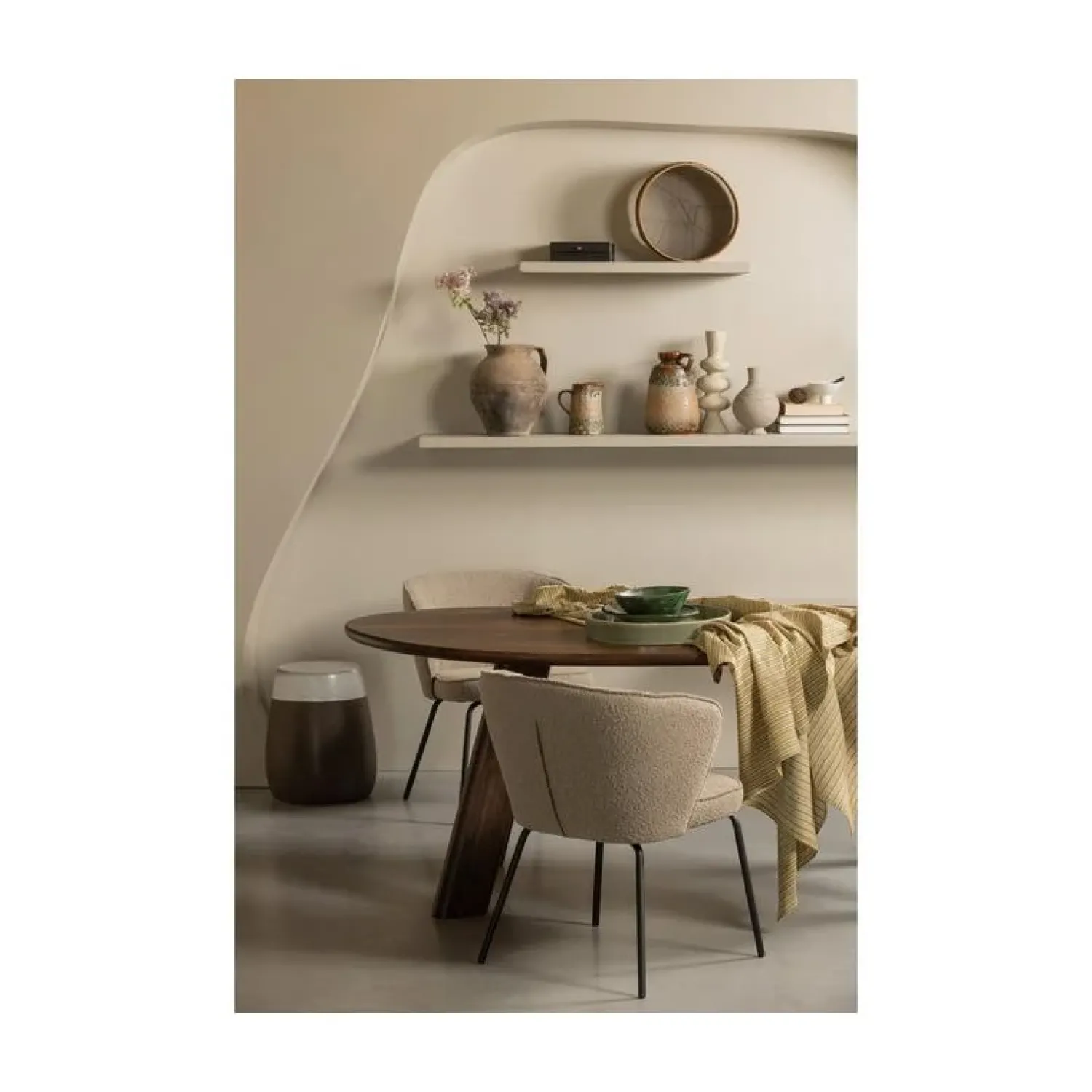 WOOOD Eettafels|Roundly Eettafel organisch Mangohout Walnoot 200cm