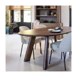 WOOOD Eettafels|Roundly Eettafel organisch Mangohout Walnoot 200cm
