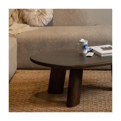 WOOOD Salontafels|Roundly Salontafel organisch Mangohout Walnoot 110cm