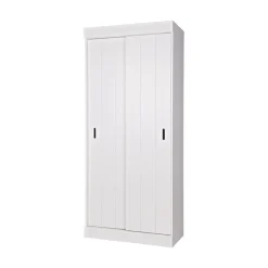 WOOOD Industriele Kasten|Kledingkasten|Row Kledingkast Wit Dennenhout 85cm