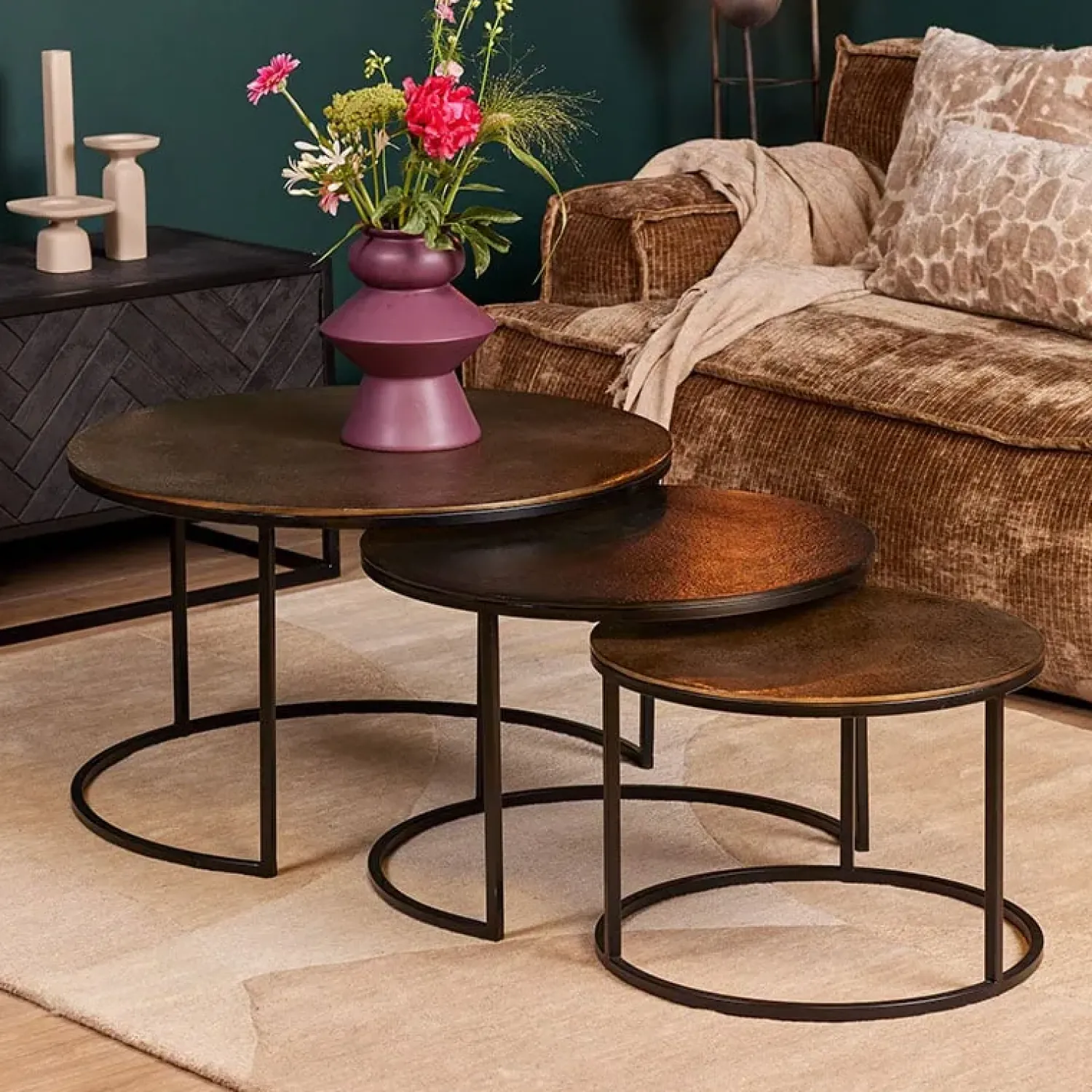 Furndea Salontafels|Roxa salontafel set van aluminium 2 kleuren