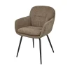 WOOOD Eetkamerstoelen|Runa Eetkamerstoel Chenille Donkerzand