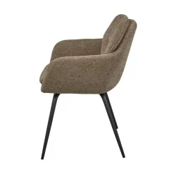 WOOOD Eetkamerstoelen|Runa Eetkamerstoel Chenille Donkerzand