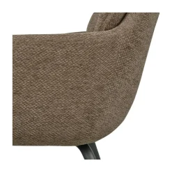 WOOOD Eetkamerstoelen|Runa Eetkamerstoel Chenille Donkerzand