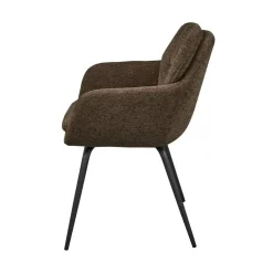 WOOOD Eetkamerstoelen|Runa Eetkamerstoel Chenille Warmbruin