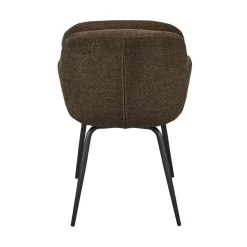 WOOOD Eetkamerstoelen|Runa Eetkamerstoel Chenille Warmbruin