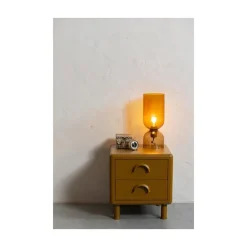 WOOOD Nachtkastjes|Industriele Kasten|Rune Nachtkastje 2 Lades Metaal Honinggeel 45cm