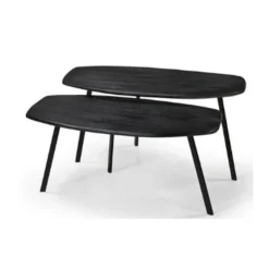 DPX Furniture Salontafels|Rune Salontafel set van 2 Zwart