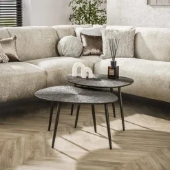 Kalfort Salontafels|Russell Salontafel set van 2 organisch Brons