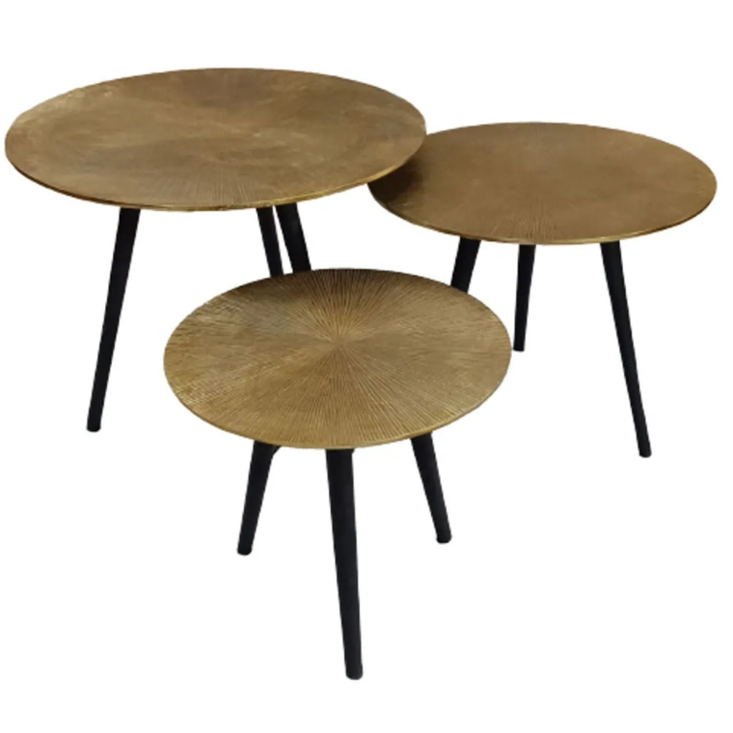 Furndea Salontafels|Ryan salontafel set van 3 industrieel goud