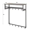 Kalfort Kapstokken|Sabina Kapstok 12 haaks zwart 80cm