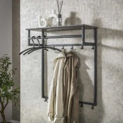 Kalfort Kapstokken|Sabina Kapstok 12 haaks zwart 80cm