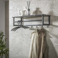 Kalfort Kapstokken|Sabina Kapstok 6 haaks zwart 80cm