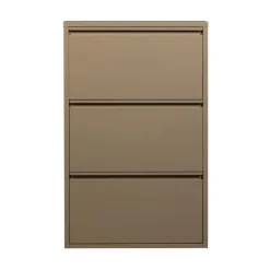 WOOOD Schoenenkasten|Schoenenkasten|Sabine 3-Vaks Schoenenkast Metaal Zand 66cm
