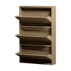 WOOOD Schoenenkasten|Schoenenkasten|Sabine 3-Vaks Schoenenkast Metaal Zand 66cm