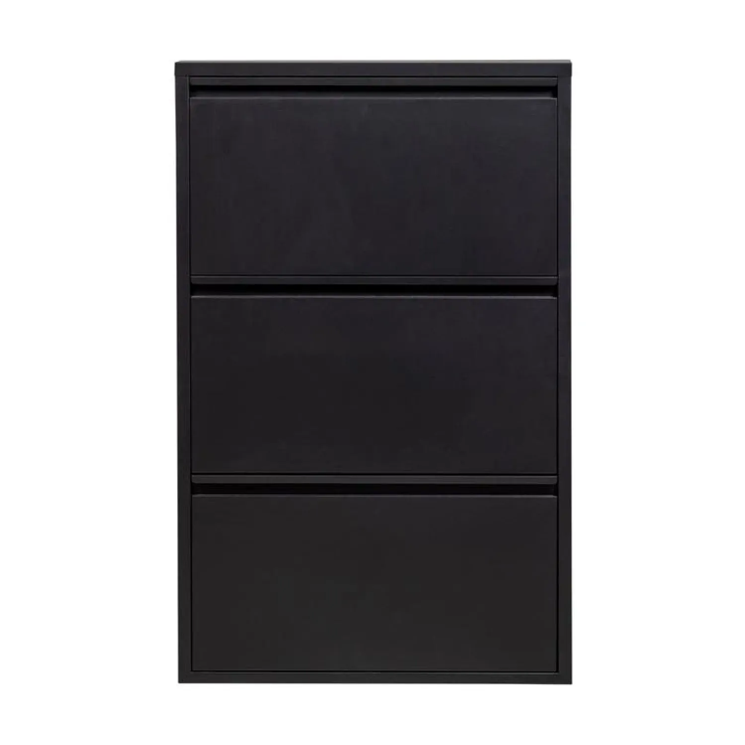 WOOOD Schoenenkasten|Schoenenkasten|Sabine 3-Vaks Schoenenkast Metaal Zwart 66cm