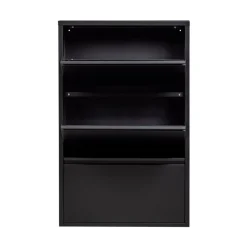 WOOOD Schoenenkasten|Schoenenkasten|Sabine 3-Vaks Schoenenkast Metaal Zwart 66cm