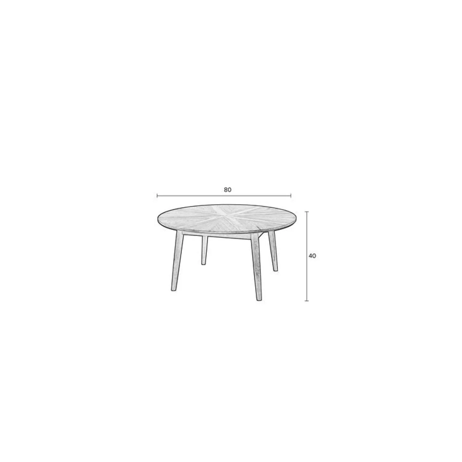 NORI Living Salontafels|Salontafel Fabio Rond Eikenhout 80cm