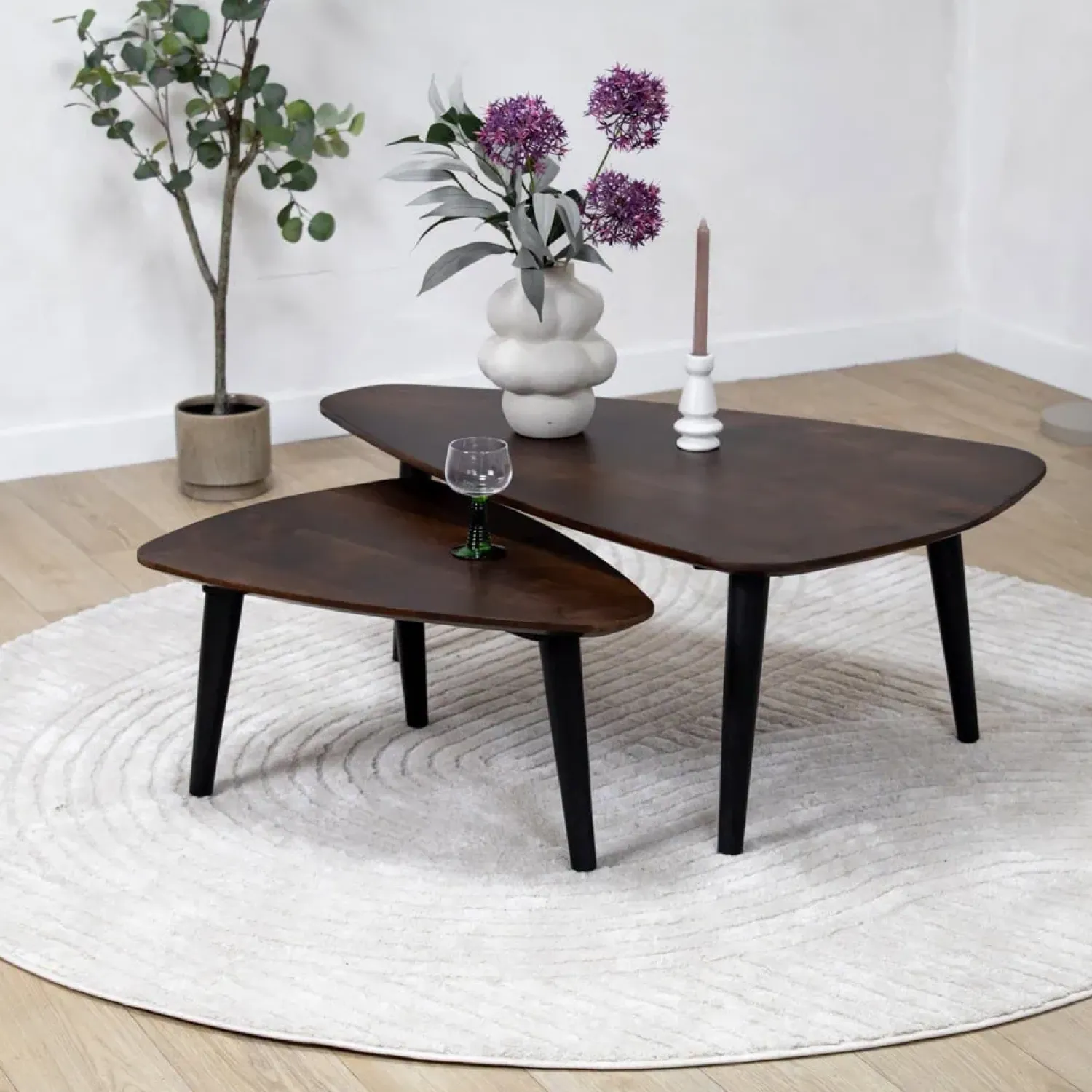 Vane Living Salontafels|Salontafel Isla set van 2 walnoot 110/71cm