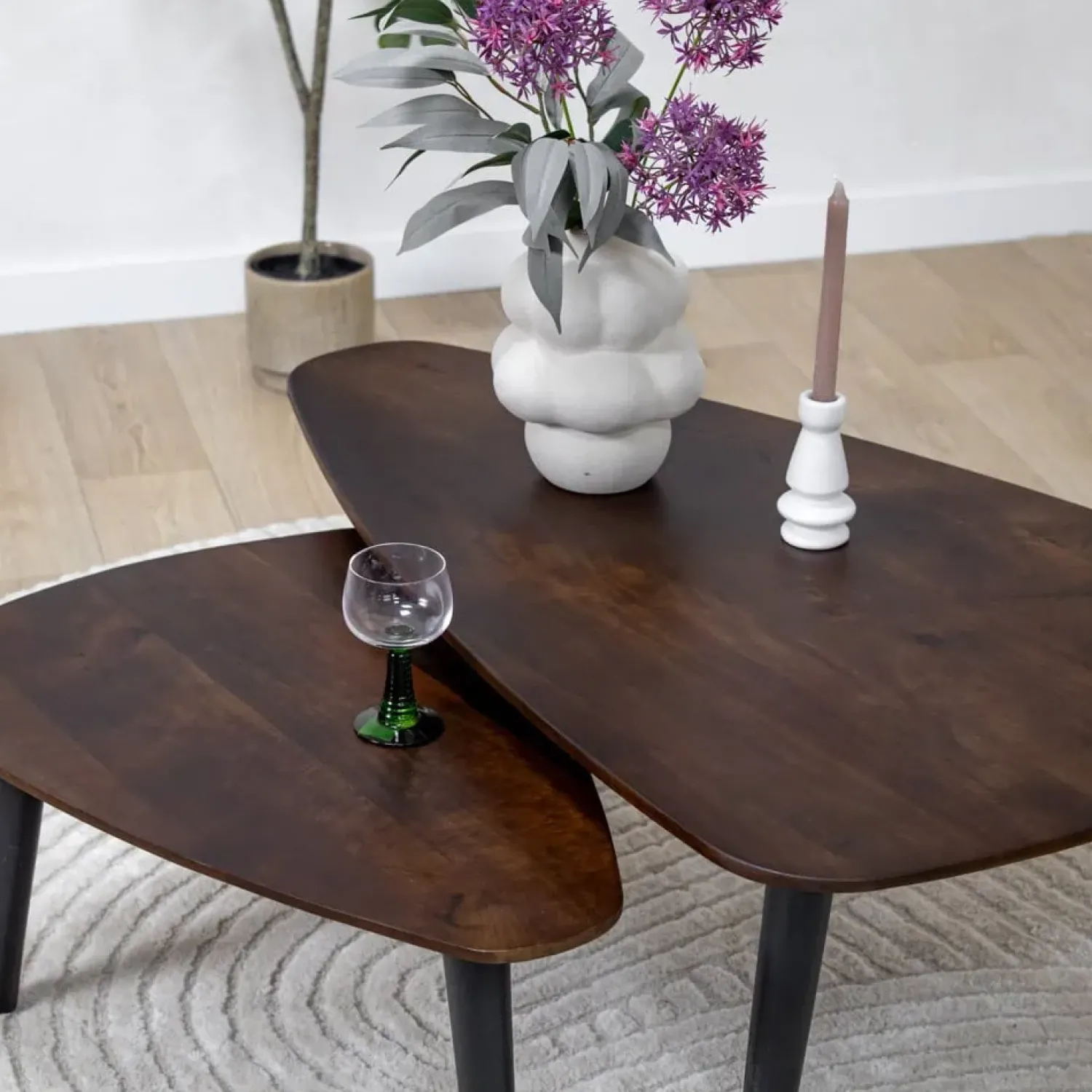 Vane Living Salontafels|Salontafel Isla set van 2 walnoot 110/71cm