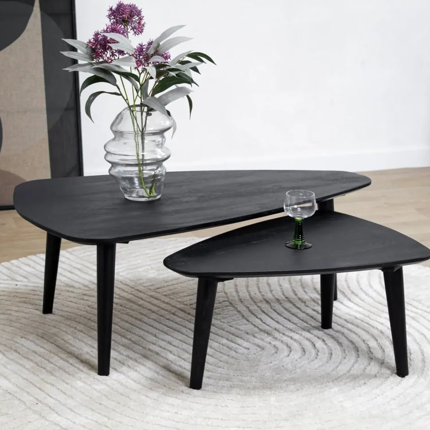 Vane Living Salontafels|Salontafel Isla set van 2 zwart 110/71cm