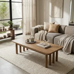 Eleonora Salontafels|Salontafel Jake bruin eikenhout 120cm