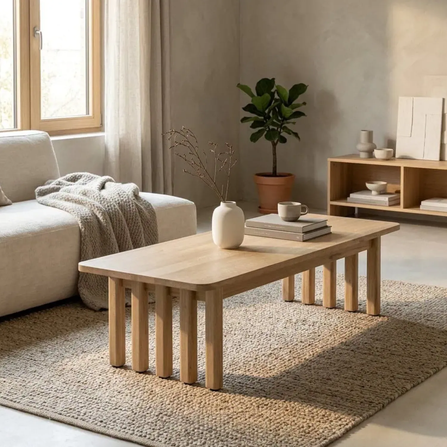 Eleonora Salontafels|Salontafel Jake naturel eikenhout 120cm