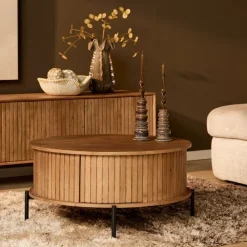 Furndea Salontafels|Salontafel Martin Rond Naturel 80cm