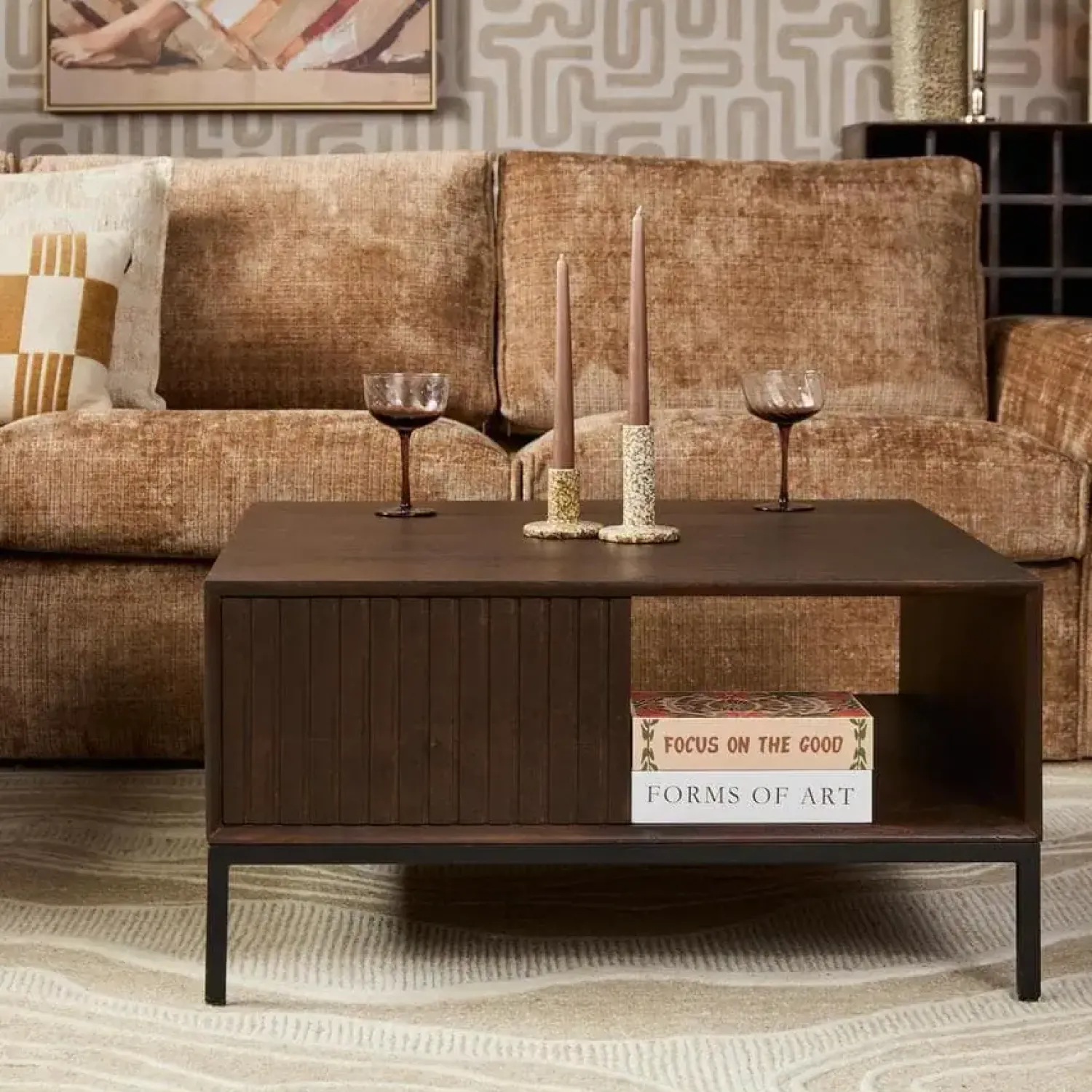 Furndea Salontafels|Salontafel Martin Walnoot 80cm Vierkant