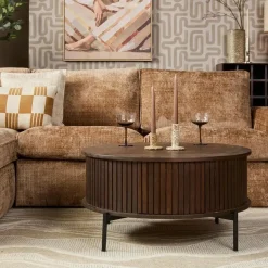 Furndea Salontafels|Salontafel Martin Walnoot Rond 80cm