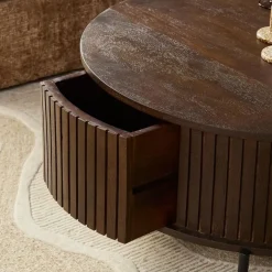 Furndea Salontafels|Salontafel Martin Walnoot Rond 80cm