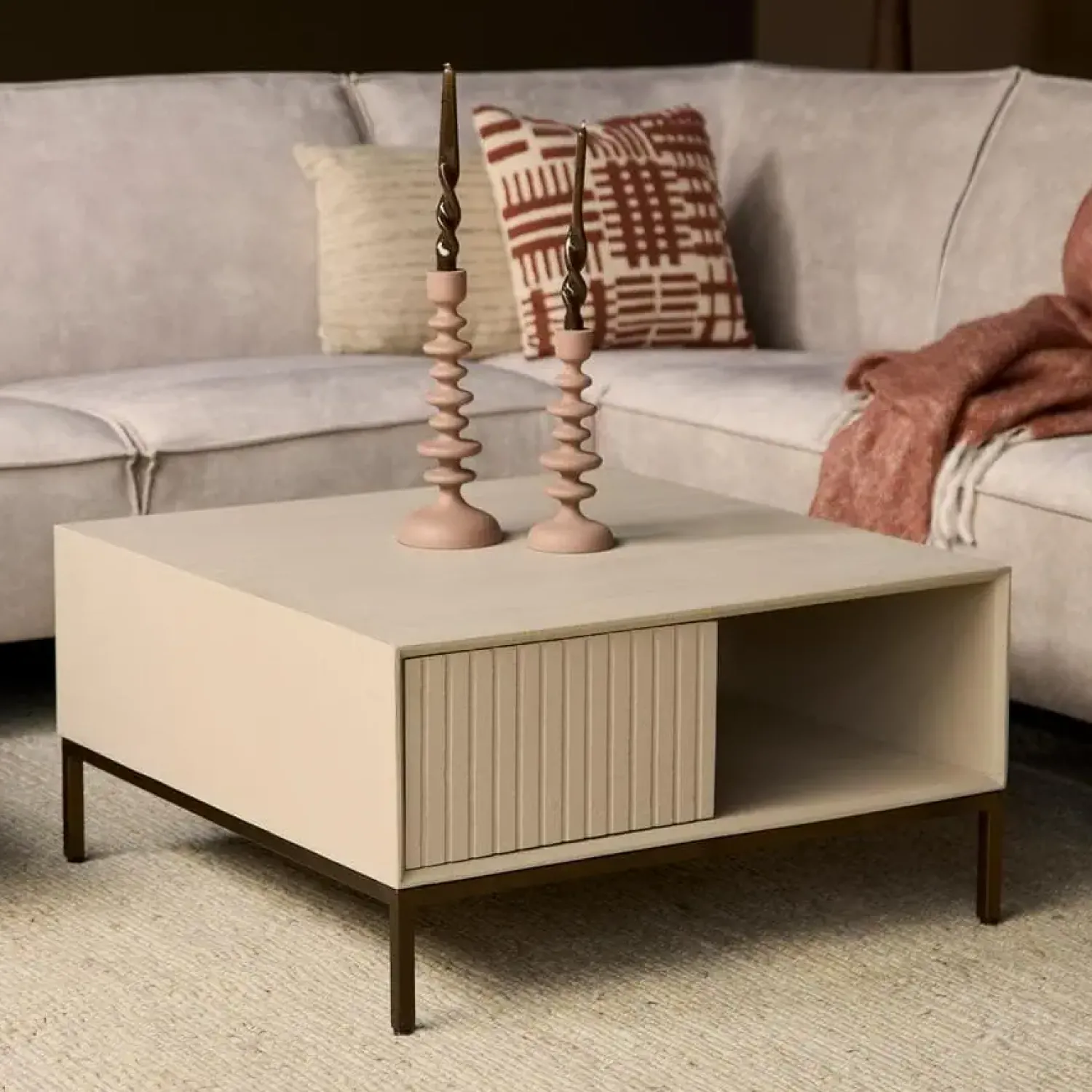 Furndea Salontafels|Salontafel Martin Zand vierkant 80 cm
