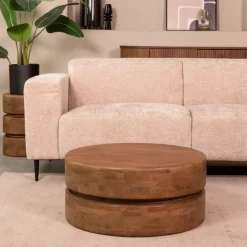 Label51 Salontafels|Salontafel Milly Naturel Mangohout 70cm Rond