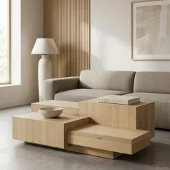 Eleonora Salontafels|Salontafel Quinten rechthoekig naturel 140cm