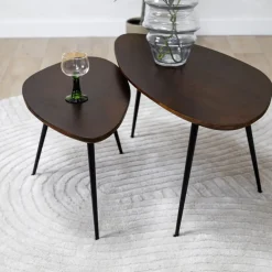 Vane Living Salontafels|Salontafel Rosa set van 2 walnoot 90/70cm