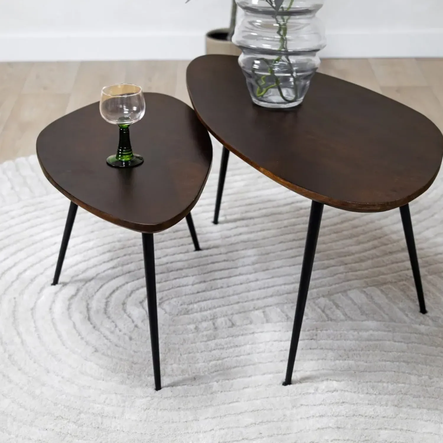 Vane Living Salontafels|Salontafel Rosa set van 2 walnoot 90/70cm