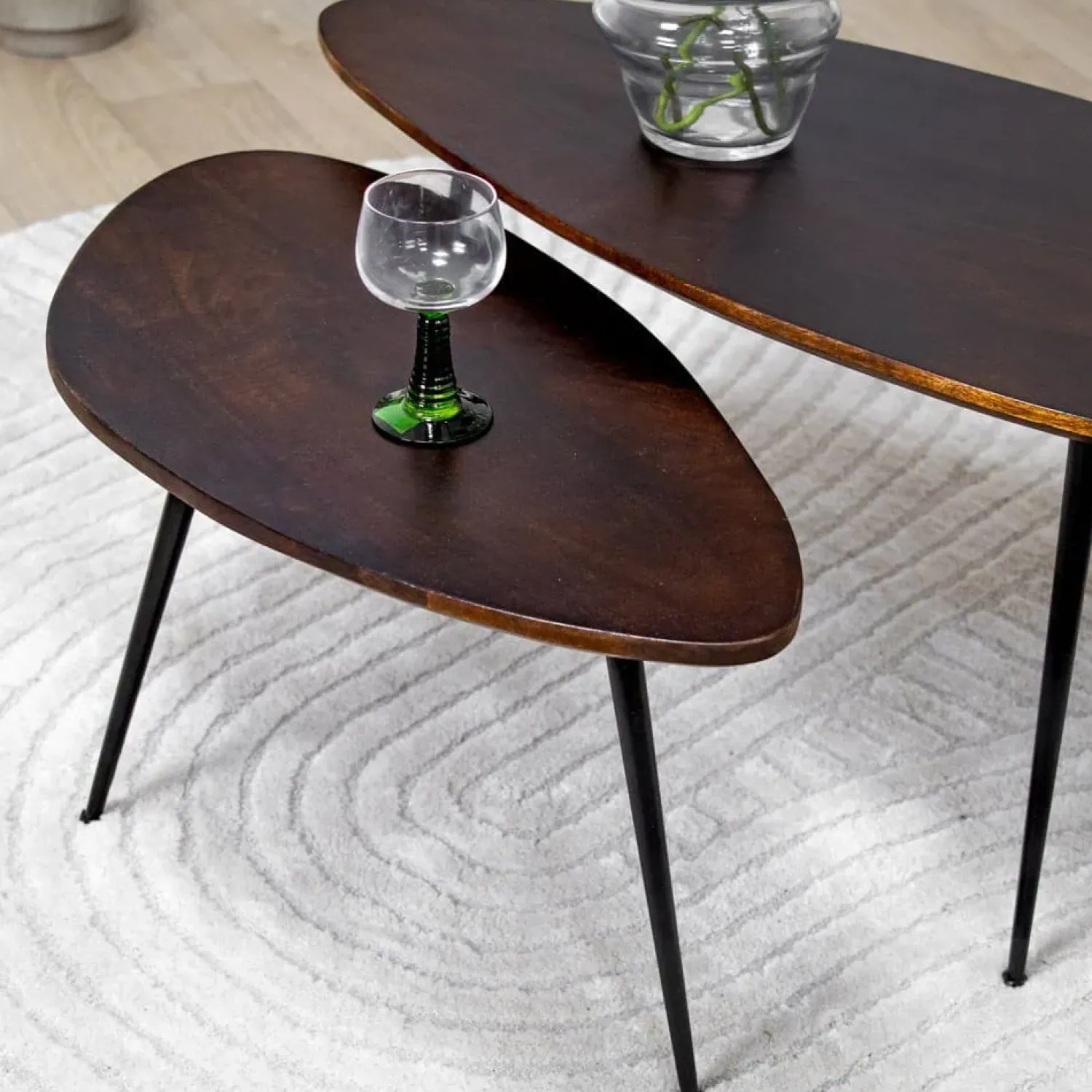 Vane Living Salontafels|Salontafel Rosa set van 2 walnoot 90/70cm