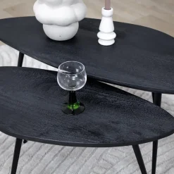 Vane Living Salontafels|Salontafel Rosa set van 2 zwart 90/70cm