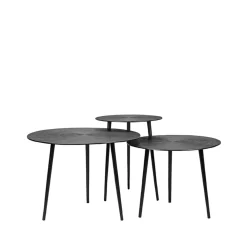 Label51 Salontafels|Salontafel Set Nobby Zwart Metaal 60cm