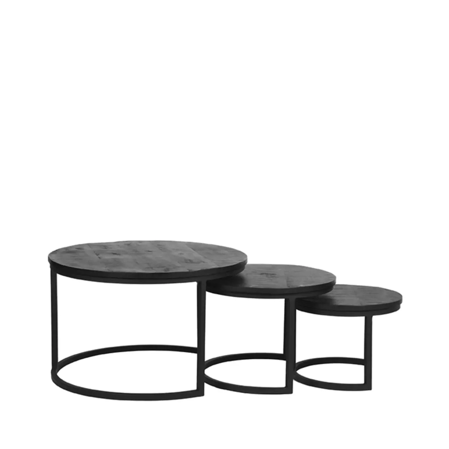 Label51 Salontafels|Salontafel Set Triplet Zwart Mangohout 70cm