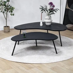 Vane Living Salontafels|Salontafel Signe set van 2 zwart 120/92cm