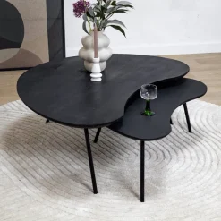 Vane Living Salontafels|Salontafel Signe set van 2 zwart 120/92cm