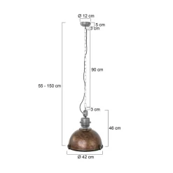 Trading Lighting Hanglampen|Sammy 1-lichts Hanglamp Bruin 42cm